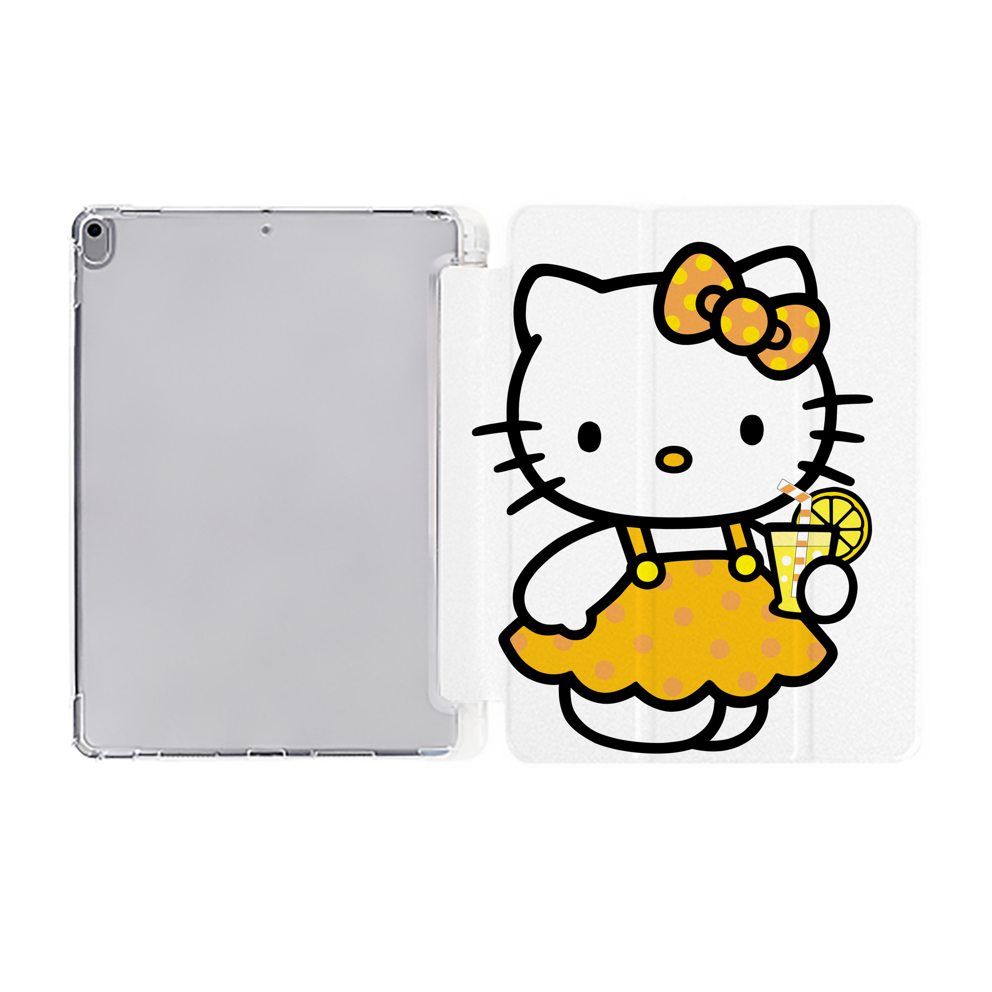 （画像用） Hello Kitty ハローキティ IPad ケース ペン収納付き 三つ折りスタンド PUレザー×シリコン 対応機種9.5/10.5/10.9インチ